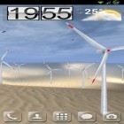 Além do papel de parede animado para Android Noite siberiana, baixar do arquivo apk gratuito da imagem de fundo As turbinas de vento 3D.