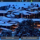 Além do papel de parede animado para Android Árvore de Natal 3D, baixar do arquivo apk gratuito da imagem de fundo Montanhas na noite do inverno.